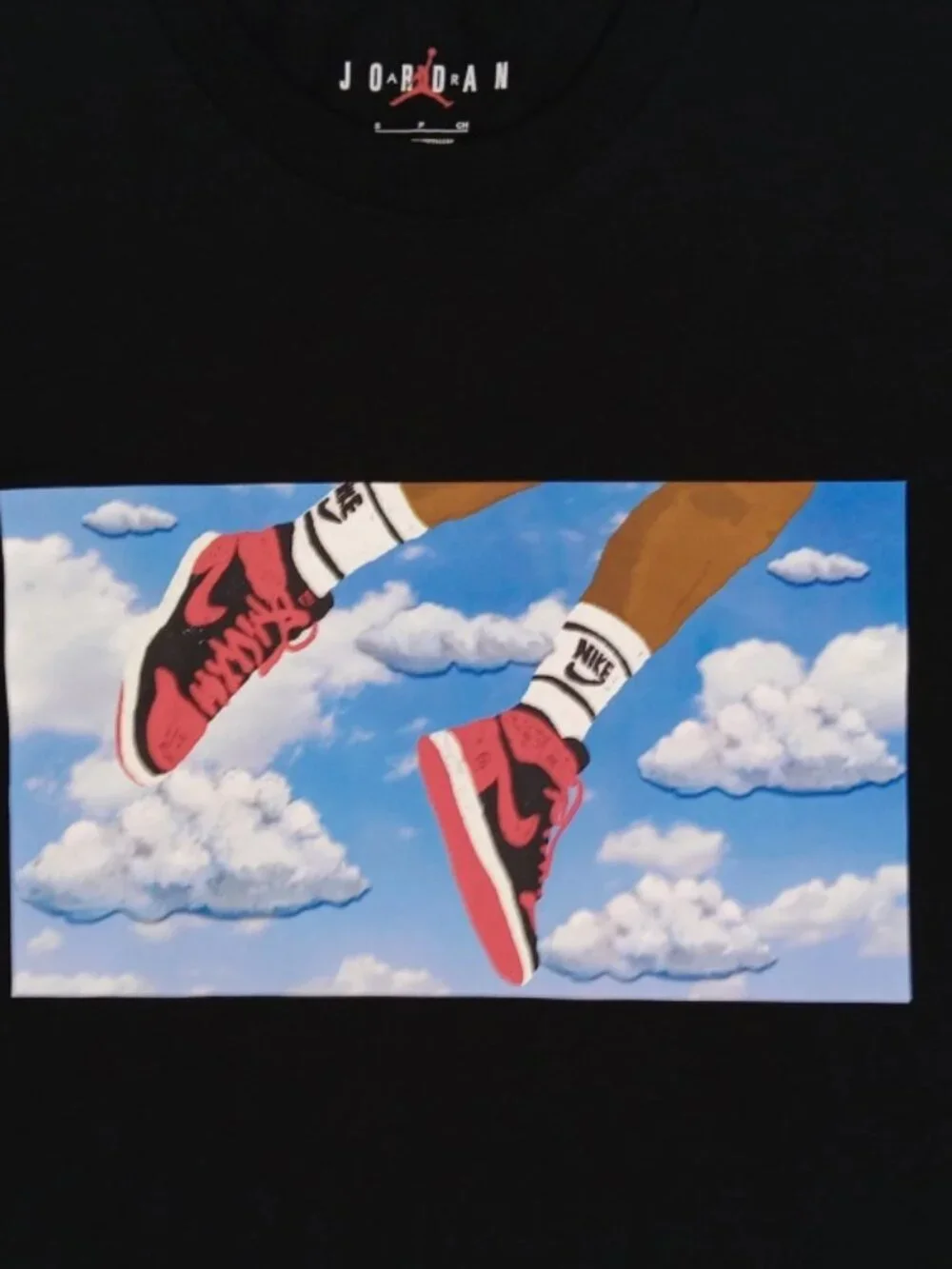 Jordan Flight Essentials Sky Graphic T-shirt FZ1967-010 Black Men’s Size Small